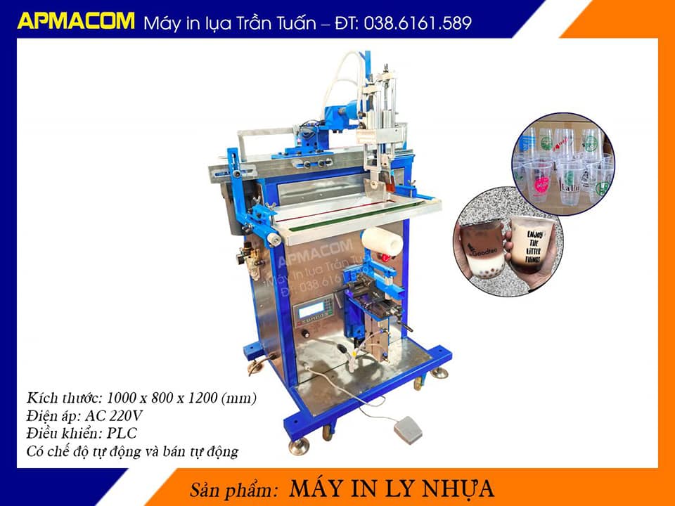 mua bán máy in ly nhựa- Máy in lưới Apmacom