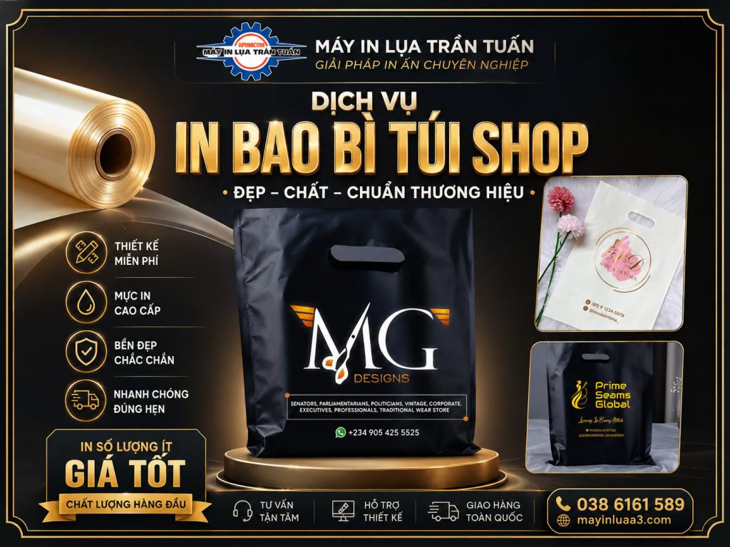 in bao bì túi shop, in túi shop tphcm, in túi nilon giá rẻ, in túi đựng sản phẩm, xưởng in bao bì hcm, in túi theo yêu cầu