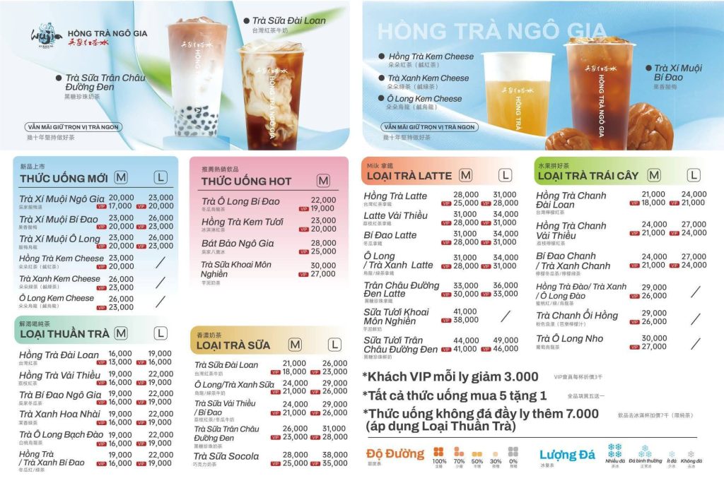 menu hồng trà ngô gia, trà sữa hồng trà ngô gia, bảng giá hồng trà ngô gia, menu trà sữa mới nhất, hồng trà ngô gia menu