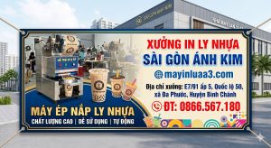 Máy ép nắp ly nhựa tự động dùng cho quán trà sữa và cà phê